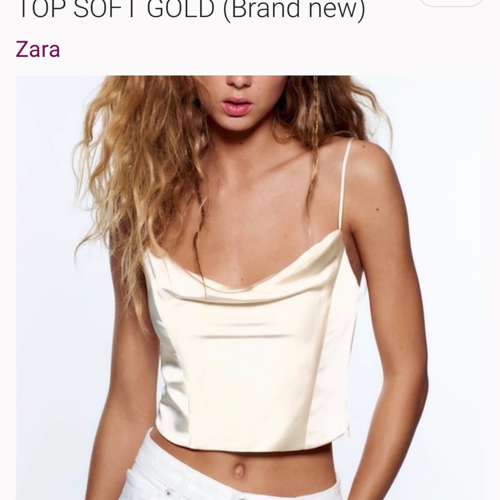 Zara Women's Gold Satin Camisole